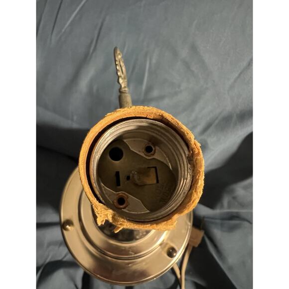 VTG Underwriters Laboratories 1970's Nautical Brass An Glass Lamp Boat Red 3way - Picture 9 of 16